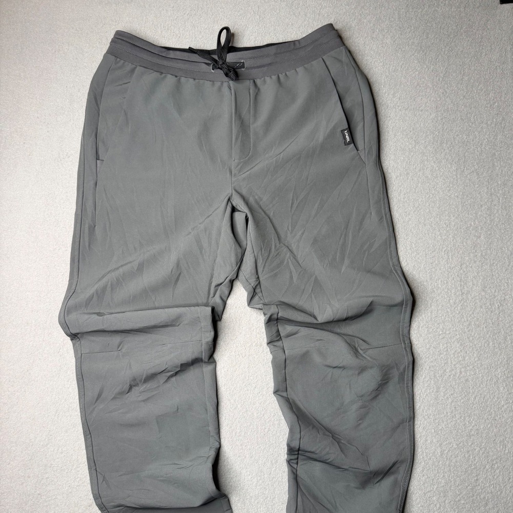 UNRL Apex Pants Mens Small Gray Tapered Performance Joggers Drawstring Stretch